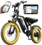 Hieha KICK Electric Bike for Adults with Carplay & Android Auto, 1500W Peak Motor 60/100 Miles Fat Tire Ebike with 7-Speed 48V 15Ah Removable Battery, Dual Suspension & Brake, UL2849 Certified