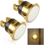 2 Pack Lighted Doorbell Button Doorbell Switches Wired Door Bell Push Button Replacement Round Chime Push Button with Soft Yellow Light, Easy to Install