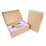 STRBOXONG Cardboard Shoe Boxes with Lid, 32x22x12 cm, Multi-Purpose Storage Box for Home Office Organization Containers, Foldable Cardboard Carton, Gift Parcel (Pack of 10)