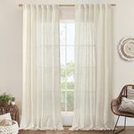 LAMIT 102 inch Long Linen Curtains 