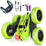 CYM Remote Control Cars, RC Stunt Car, 4WD 2.4 Ghz Remote Control Car with LED Light, 360°Double Side Flips RC Car for 6+ Year Old Boy Kids Girl