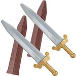 2pcs Toy Sword for Kids,Plastic Roman Sword with Sheath for Boys Pretend Play,Knight Costume,Role-Play Accessory,Halloween