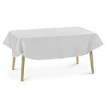 JEMIDI Tablecloth Ornaments Silk Gloss Precious Table Cover Tablecloth 31 Sizes and 7 Colours White Oval160x220