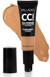 Palladio Full-Coverage Color Correction CC Cream, Oil-Free with Peptides & Vitamin C, Best for Correcting Redness and Uneven Skin Tone, Buildable Foundation Coverage (Rich 50N)