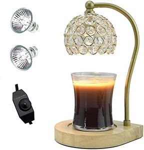 SOKCVSEA Candle Warmer Lamp - Candle Warmers Lamp Compatible with Jar Candles, Home Decor Candle Warmer Glass Crystal Candle Warmer Lamps