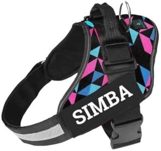 Eagle Pets Customized Dog Vest Harness with Pet Name, Personalized Dog Belt with Dog Name, No Pull Harness Reflective Vest Harness Belt Adjustable.Best for 36-50kg Dogs. (XL, Retro)