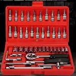 Pick Ur Needs 46 Pieces 1/4 Inch Screw Driver Socket Wrench Set With Socket Set and Hand Tools set for Auto Repairing and Household