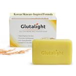 Glutalight Glutathione Rice Water Soap | Korean Skincare Hydrating Bathing Soap with Niacinamide & Rice Water | Fades Dark Spots & Hyperpigmentation | Glass Skin Glow | For Women & Men |Pack of 1