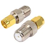 Boobrie SMA Connector to F Type RF Coax Adapter SMA Male to F Type Female Coaxial Cable Connector Straight Gold-Plated Connector TV Antenna Dab Antenna Converter for FM/AM/DAB+ Radio Video Pack of 2