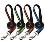 Pets Empire Dog Walking Leash Reflective Nylon with Stitch Dog Training Rope Padded Handle 4 FT Length (Small, RED)