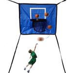 Trampoline Basketball Hoop with 4 Ropes, 25.6x21.7 Reusable Trampoline Toys, Easy to Assemble Trampoline Accessories