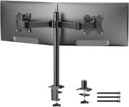 HUANUO Dual Arm Monitor Mount, Full Motion Height Adjustable Desk Riser Stand with C-Clamp Installation for Two 13 to 27 inch Computer Screens, up to 17.6lbs Each Arm