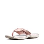 Clarks Womens Breeze Sea Sandals Flip-Flops, Metallic Rose Gold Synthetic, 9 US