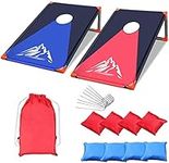 NZQXJXZ Portable Cornhole Game for Adults and Kids, PVC Framed Cornhole Toss Game Set with 8 Bean Bags & Carrying Bag, Bean Bag Toss Game for Outdoor, Indoor, Backyard, Lawn, Beach, 3 x 2 Ft