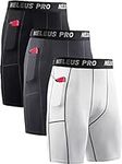 NELEUS Men's Compression Shorts 3 P