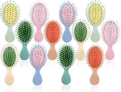 12 Pieces Mini Wet Hair Brush, Travel Detangling Brush, for Most Hair Types, with Ease Knots Without Tears or Breakage, Multicolor