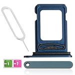 LNONLS Dual SIM Card Tray Slot Holder Replacement for iPhone 13 Pro/13 Pro Max with Waterproof Rubber Ring and Sim Card Tray Open Eject Pin(All Carriers) (Sierra Blue)