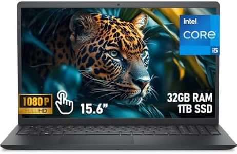 Dell 15 Touchscreen Laptop, 15.6" FHD (1920 x 1080) WVA Display, Intel Core i5-1334U, 32GB RAM, 1TB SSD, Windows 11 Home in S Mode, Wi-Fi 6, Student Laptop for College and Home