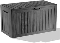 KFY 80 Gallon Waterproof Resin Deck Box, UV Resistant Outdoor Storage for Garden, Patio, Porch, Delivery, Black