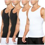Casey Kevin Compression Vest for Men Slimming Body Shaper Undershirts 4 Pack-CK3318,M