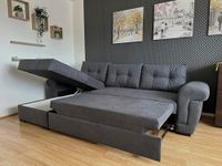 Corner Sofa Bed with Storage Grey F