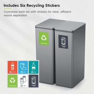 EKO Morandi 40L Twin Kitchen Bin – Dual Compartment Waste Recycling