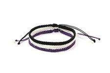 Dowling Brothers 3 Pack of Friendship Summer Camp Bracelets One Size (Black/White/Purple)