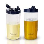 Frenchware Oil Dispenser (750 ml, Pack of 2) 100% Food-Grade, BPA-Free Plastic, Ideal for Storing & Pouring Liquids, Cooking Oils, Refined Oils, Olive Oil, Vinegar, Soy Sauce (Azure Blue)