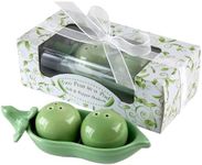 Kate Aspen Two Peas in A Pod Ceramic Salt and Pepper Shakers in Ivy Print Gift Box