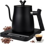 Electric Gooseneck Kettle for Pour Over Coffee & Tea, 1L Capacity with 45-100°C Intelligent Temperature Control, Stainless Steel Inner & Rapid Heating System, Matte Black Finish