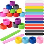 36 Pieces Silicone Slap Bracelets Multicolor Slap Wrist Soft and Safe Slap Bands Wrap Slap Wristband for School Party Favors DIY Painting Wristband Craft Project, 8.46 x 1 Inch (Multicolor)