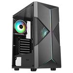 iTek XO Middle Tower ATX Gaming PC Case, 2 x 12 cm ARGB Fans Included, 2 x USB3.2 - ABS and Perforated, Tempered Glass Side Panel, Black, ITGCASPXO