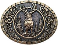 Xwest Wild Stag Belt Buckle Bronze Deer Buckles