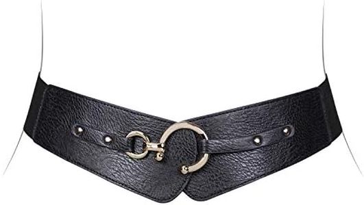 JASGOOD Women's Fashion Vintage Wide Elastic Stretch Waist Belt With Interlock Buckle Halloween Belt