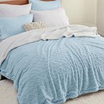 Bedsure Sherpa King Size Blanket for Bed- Fuzzy Soft Cozy Blanket King Size, Fleece Thick Warm Blanket for Winter, Blue, 108x90 Inches