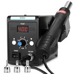 COVVY Hot Air Rework Station with LCD Display, 858D Adjustable Temperature & Volume Soldering Station, 3 Hot Air Nozzles, 700W for SMD Welding & Repair