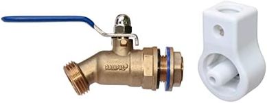 RAINPAL RBS008T LF Brass Rain Barrel Spigot (½” NPS, Full Port, LF Compliant, Quarter Turn Ball Valve with Plastic Wrench and Option to Install on Closed Top Barrel with Bung Hole)