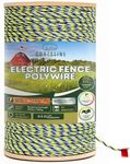 Electric Fence Polywire 1640 Feet - 9 Strands Poly Wire Tinned Copper and Stainless Steel for Superior Shock - Portable Hot Wire Electric Fencing - UV, Rust and Corrosion Resistant