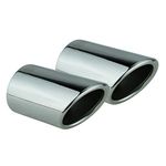 L&P A294 Exhaust Trims Stainless Steel Mirror Polished Plug&Play Chrome Exhaust Tips - Set of 2