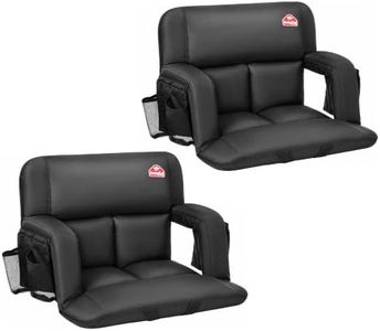 SUNNYFEEL 25" Extra Wide Stadium Seat for Bleachers with Back Support, 4.7" Thick Padded Cushion, 6-Position Reclining Folding Bleacher Chair with Dual Shoulder Straps, Side Pockets & Cup Holder