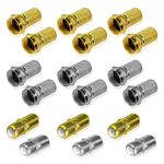 VIKSAUN F Type Connector Kit for Coaxial Cable Extension/Repair, 12 Pcs RG6 Plug Connector and 6 Pcs Female Extended Connectors for Satellite TV Aerial Sky Virgin NTL Coaxial Cable