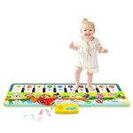 M SANMERSEN Piano Mat, 39.5 inch X 14 inch Musical Mat 8 Instrument Sounds Piano Mat for Toddlers Touch Play Dancing Mat Toy for 1 2 3 Year Old Girls Boys Gifts