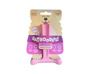 Bamboodles Puppy Dog Chew – Salmon and Cranberry Flavour | Medium | T-Bone Shape | Gentle Chew Stick for Puppies | Long Lasting Natural Chew Toy to Soothe Teething