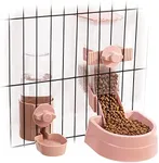 Oncpcare Rabbit Food Dispenser Water Bottle, Small Animal Bowls for Cage, Hanging Automatic Small Pet Water Bowl for Bunny Guinea Pig Ferret