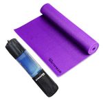 STRAUSS Yoga Mat with Carry Bag | Anti-Slip Exercise Mat for Women & Men | Home Gym Workout, Yoga, Pilates | Eco-friendly | Non-Slip Surface | Lightweight & Durable | 4mm (Purple)