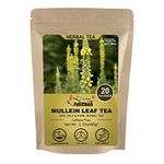 FullChea - Mullein Leaf Tea Bags, 20 Teabags, 3g/bag - Natural Mullein Tea Bags For Lungs - Non-GMO - Caffeine-free - Natural Healthy Herbal Tea For Respiratory Support