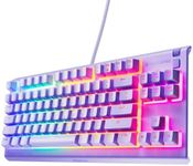 SteelSeries Apex 3 TKL - Gaming Keyboard - Tenkeyless Compact Form Factor - Silent Gaming Keyboard - 8-Zone RGB Illumination - IP32 Water & Dust Resistant - English QWERTY Layout, Lavender
