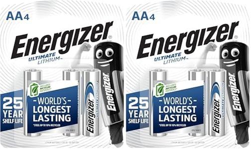 Energizer Ultimate AA Lithium Batteries, Long Lasting, 25 Year Shelf Life, 8 Pack