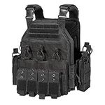 vAv YAKEDA Tactical Vest for Men Quick Release Outdoor Airsoft Vest Adjustable for Adults (Black)