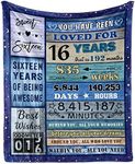 16th Birthday Gifts for Girls Boys, Sweet 16 Gifts for Girls Blanket 60"X50", 16 Birthday Gift Ideas Blanket, Gifts for 16 Year Old Girl, 16th Bday Decor Birthday Decorations Blankets for Girls Boy